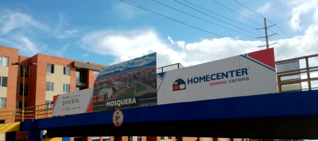 renovación urbana puente peatonal en Mosquera